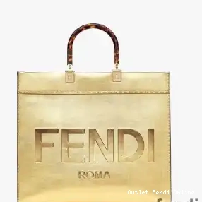 Affordable Logo Leather ROMA Bag In Medium Shopper Sunshine Fendi Calf Gold 0303