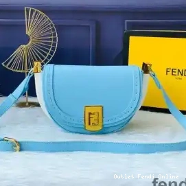 Affordable Bag Moonlight Leather ROMA Fendi Calf Blue In Logo 0311