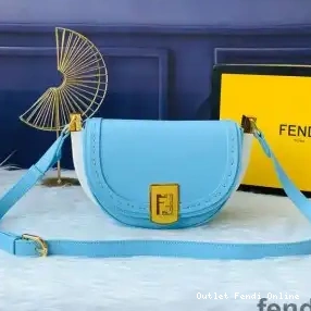 Affordable Bag Moonlight Leather ROMA Fendi Calf Blue In Logo 0311