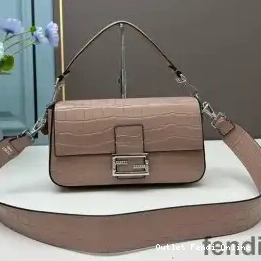 Affordable Apricot Crocodile In Leather Re-Edition Bag Fendi Baguette 0303